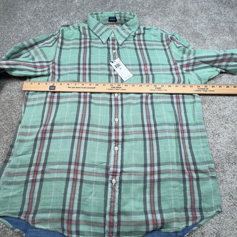 Polo Ralph Lauren Authentic Denim Goods Mens Shirt Classic Fit Plaid Shirt - Picture 9 of 10